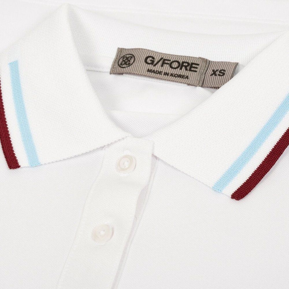 G/Fore Tipped Polo Top Large Red White Blue Womens Golf Shirt GFore - Picture 4 of 5